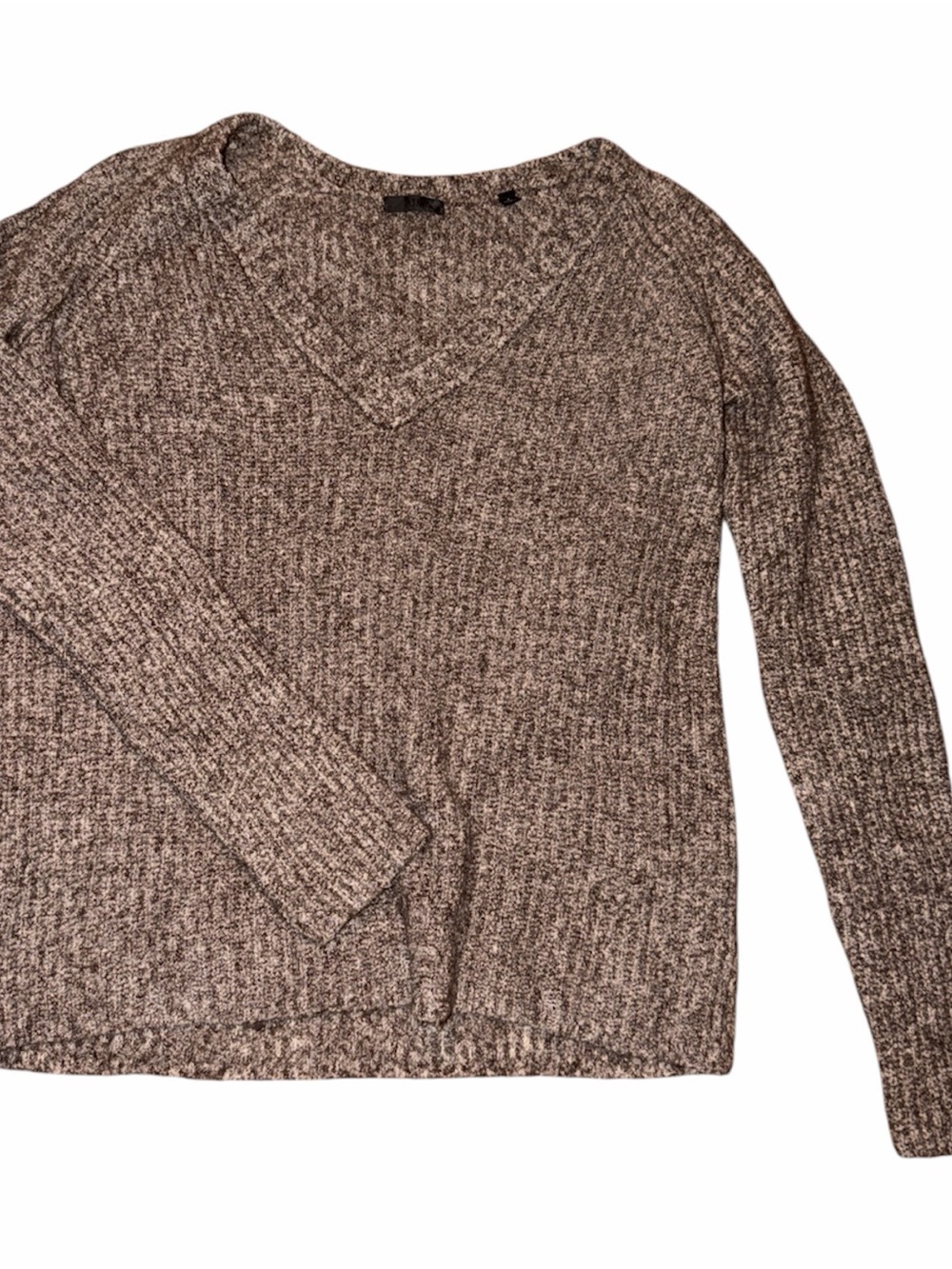 ATM Anthony Thomas Melillo Brown Marled V-Neck Sweater